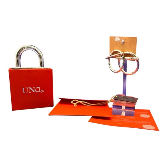 UNOde50 Earrings-Switch One Handcrafted Silver-Plated Metal, New, Authentic,Gift - Picture 11 of 12